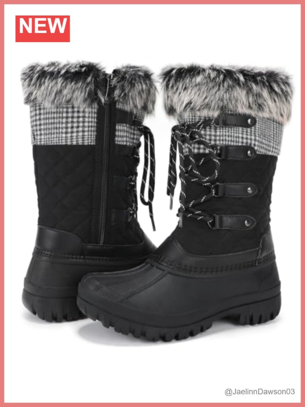 STQ Womens Winter Snow Boots Waterproof Insulated Mid-Calf Duck Boots